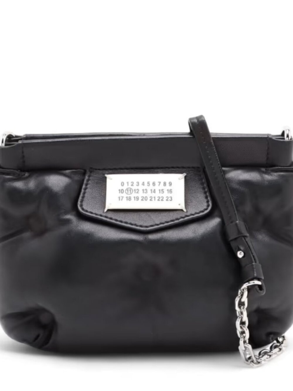 Maison Margiela Glam Slam Leather Chain Shoulder Bag Black